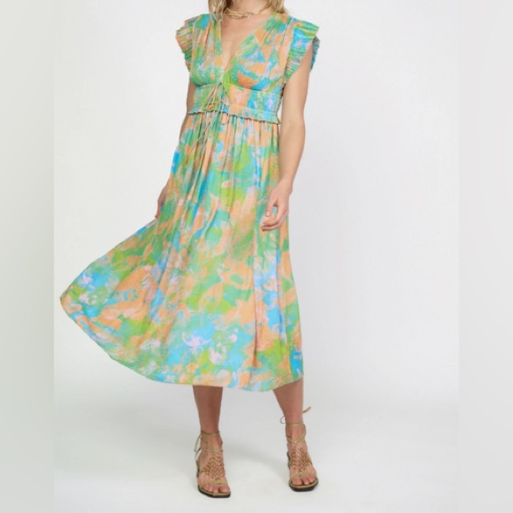 Current Air Women's Mara Abstract Pleated Maxi
Dress colorful Size‎ XS